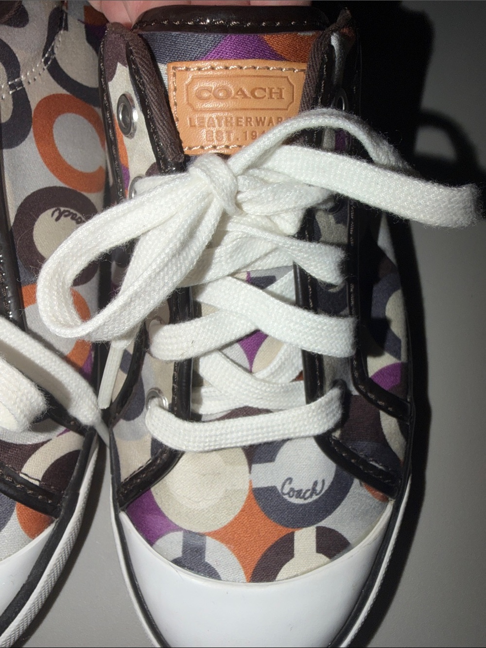Coach Women’s Barrett Sneakers in Purple, Orange, Gray, White size 9 - Picture 2 of 6